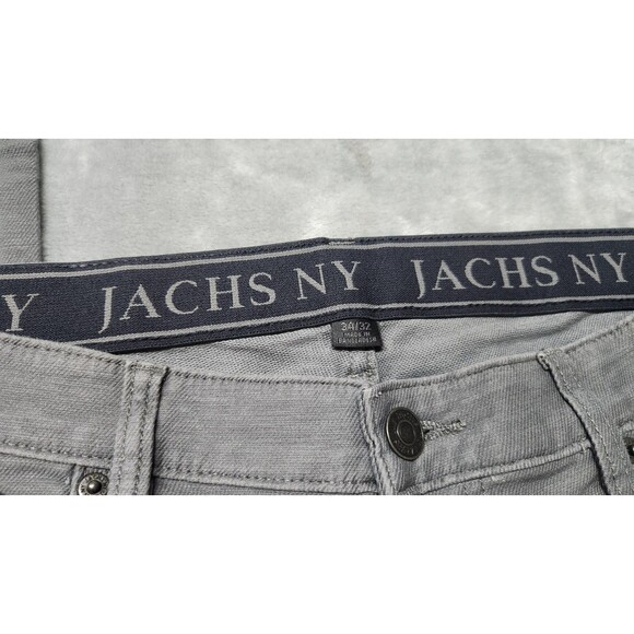 JACHS New York Straight Fit 5-Pocket Gray Pant Flex Waistband Men 34x32 New - Picture 5 of 10